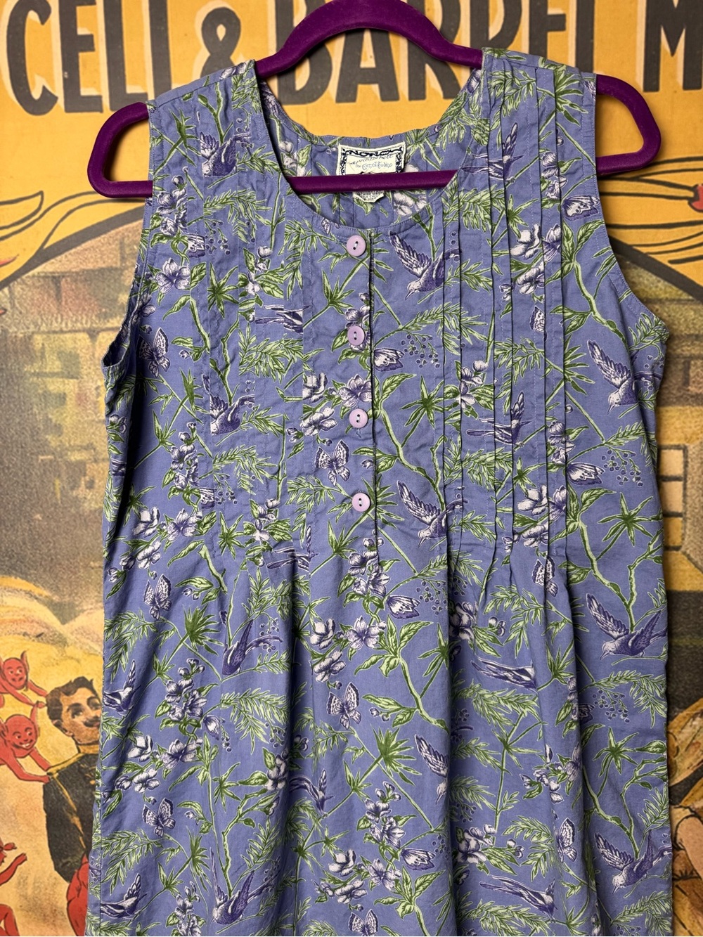 April Cornell 90’s Lavender Floral Midi Dress